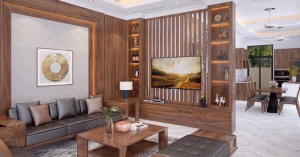 20 Mẫu thanh lam gỗ trang trí phòng khách đẹp